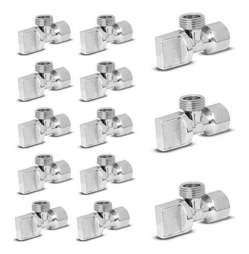 Pack 13 Llave Control Angular Metal Rosca 1/2  1/4 Giro Font