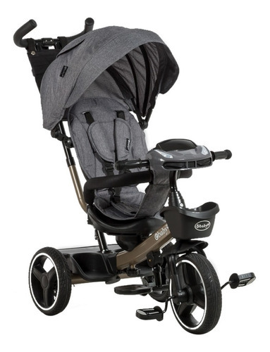 Triciclo Paseador Con Asiento Giratorio Ebaby Color Gris