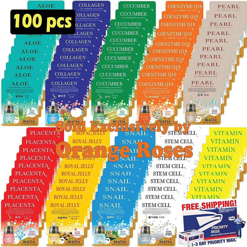 100 Piezas Hidratante Hojas Máscara Essence Ultra Coreanos (