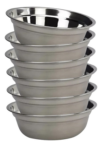 Pack 6 Bowl Mezclador 24 Cm Tazón Inoxidable Cocina Mayoreo