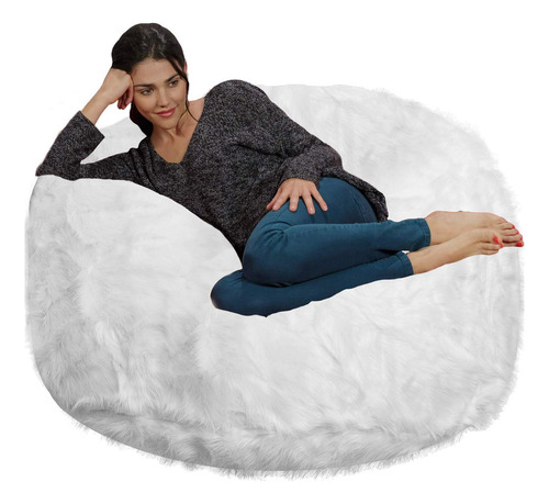 Puf De Espuma Viscoelástica De 4 Pies Funda De Piel Sintétic