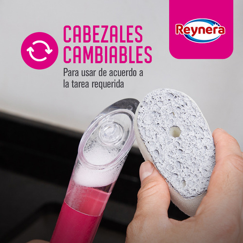 Kit Cepillos 3 En 1 Cabezales Intercambiables Reynera Color magenta