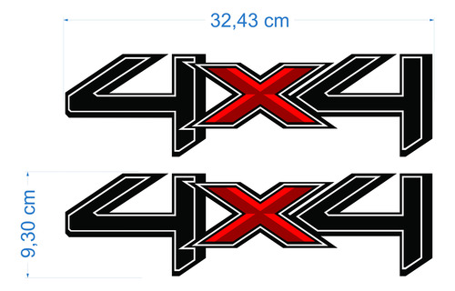 Par De Adesivos 4x4 Ranger 2024 Emblema Lateral - Cor Padrão