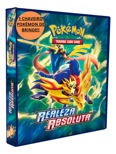 Fichário Pasta Álbum Pokemon 10 Folhas + 59 Cartas + Brinde