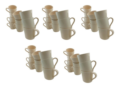 Taza Tarro Tipo Plástico De Melamina Beige 365 Ml 50 Piezas