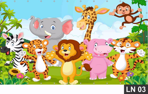 Imagem 3 de 6 de Painel De Festa Aniversário Safari Baby 2,00x2,00m Lona