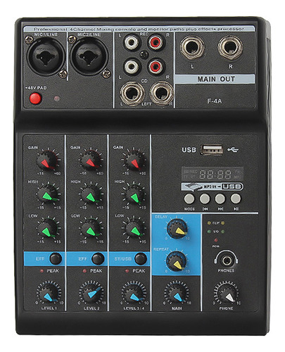 Consola Mixer De Alta Ganancia, Tarjeta Profesional, Usb, Ba