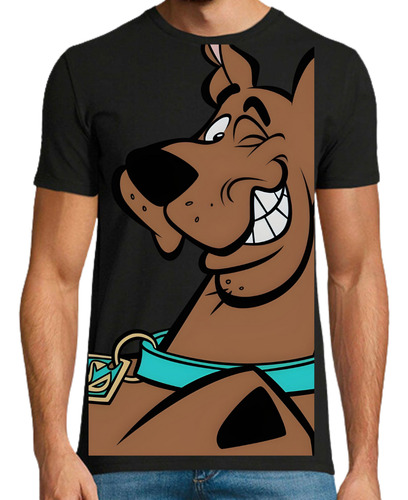 Playera Negra Scooby Doo Galán Manga Corta Casual Algodón