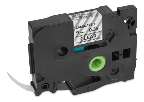 Cinta Etiquedora Qian, 6 Piezas, Compatible Con Brother P-touch, 9mm 0.375 Pulgadas, Negro/transparente, Largo 8m, Qze-121