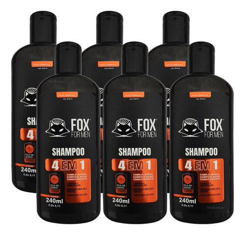 Shampoo Barba Shampoo Masculino Fox For Men 6un