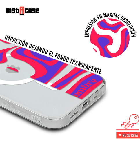 Funda Para iPhone Magsafe Tu Nombre Para Mujer Curvas Rojas