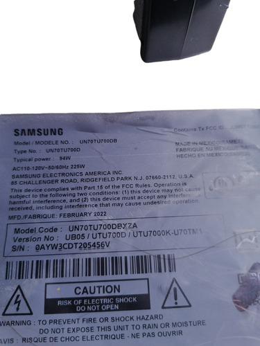 Bocinass Para Tv Samsung Un70tu700db. (Usado)