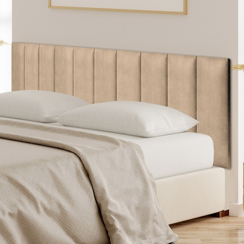 Placa Adesiva Cabeceira Cama Casal Box Estofada Quarto Cores Cor Palha