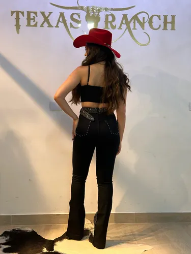 Calça preta hotsell feminina brilhante