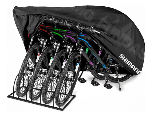 Cobertor Impermeable Shimano Para 4 Bicicletas Rodado Grande