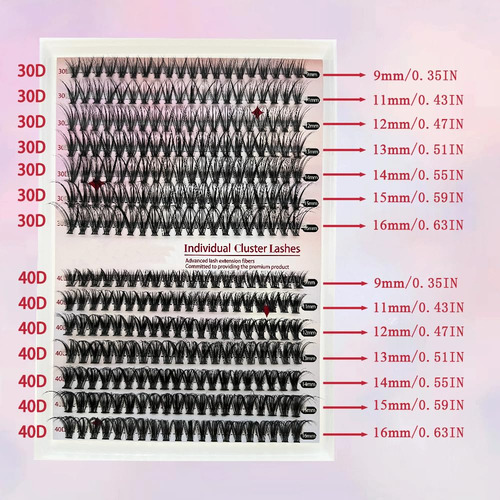 Kit De Extensión De Pestañas, Mezcla 30d 40d Con Unión Y