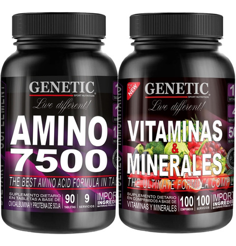 9 Aminos Esenciales Peptidos + Vitaminas Minerales Genetic 
