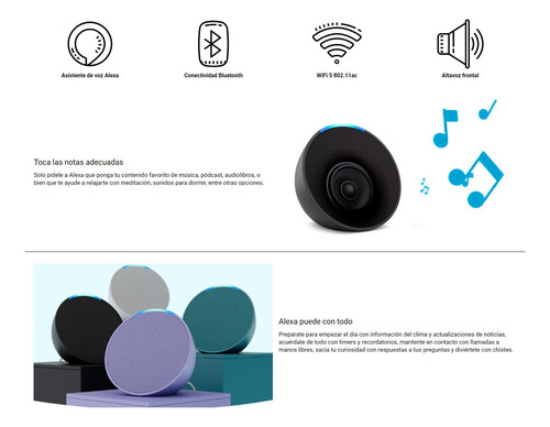 Amazon Echo Pop Con Asistente Virtual Alexa Lavender Bloom