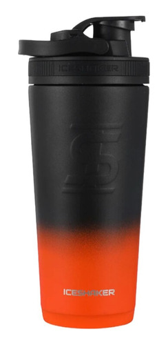 Termo Botella Iceshaker Shaker Naranjo Con Negro 768 Ml