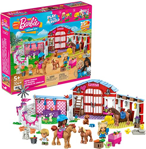 Juego De Construcción Mega Barbie Horse Stables 304 Ladrillo