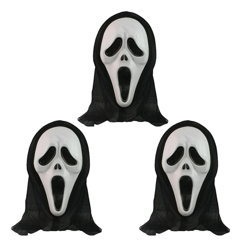 Mascara Scream Ghost Face Con Capucha Disfraz Halloween X3