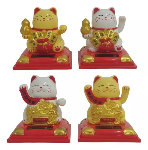 Gato da Sorte Solar Dourado Pequeno - Maneki Neko - Hachi8