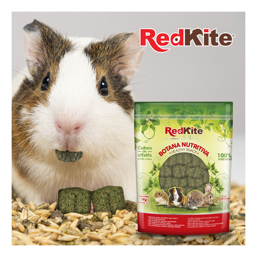 Combo Redkite Alimento Alfalfa Cuyo, Conejo, Gerbo 1kg 2 Pza