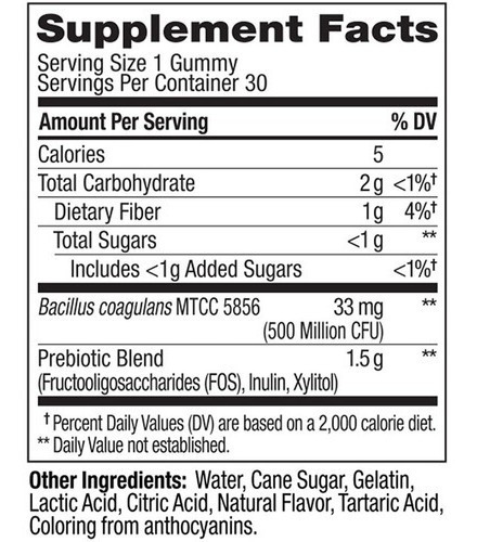 Imagen 5 de 7 de Olly - Gomitas De Probióticos + Prebióticos Que Apoyan La Salud Digestiva E Intestinal, 500 Millones De Unidades Formadoras De Colonias, Fibra, Suplemento Masticable Para Adultos, Hombres Y Mujeres, S