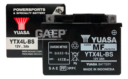 Batería Yuasa Agm Para Yamaha R15 Ytx4l-bs Para Motos