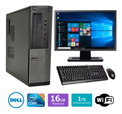 Pc Usado Dell Optiplex 9010int I3 16gb 1tb Mon19w Brinde