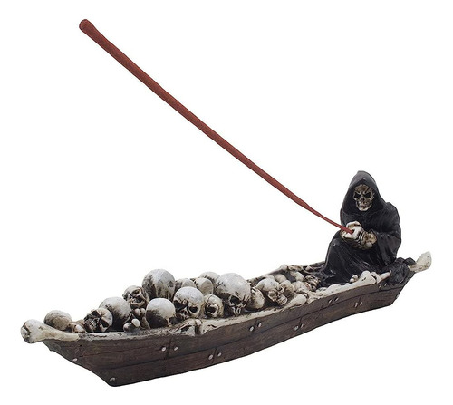 Home 'n Gifts Spooky Grim Reaper En Fishing Boat Of Skulls D