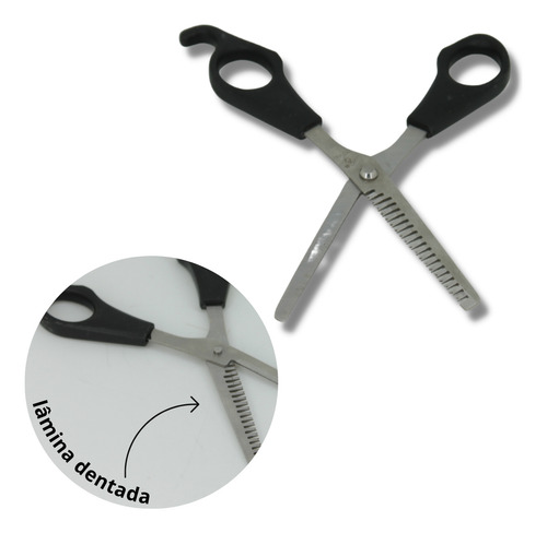 Jogo De Tesoura Dentada Com Pente Para Barbeiro