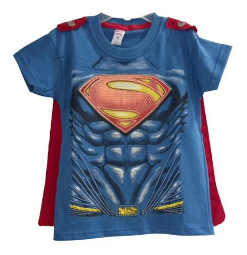 Franela Superman Capa Dc Comic Super Héroes Personaje Niño