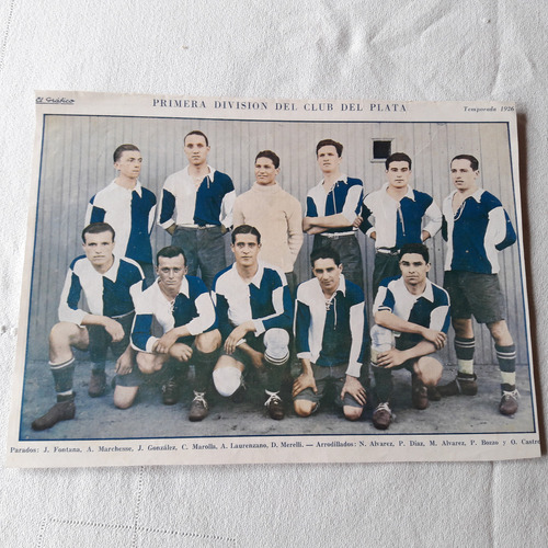 Poster Primera Division Del Club Del Plata Temporada 1926 