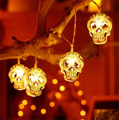 Adornos Calaveritas Decoration De Halloween De Luces, 3 M, 2