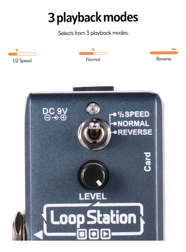 Pedal De Efectos Loop Station Para Guitarra Ammoon Loop Stat