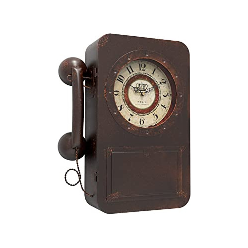 Reloj De Pared De Teléfono Antiguo Retro Caja Fuerte O...