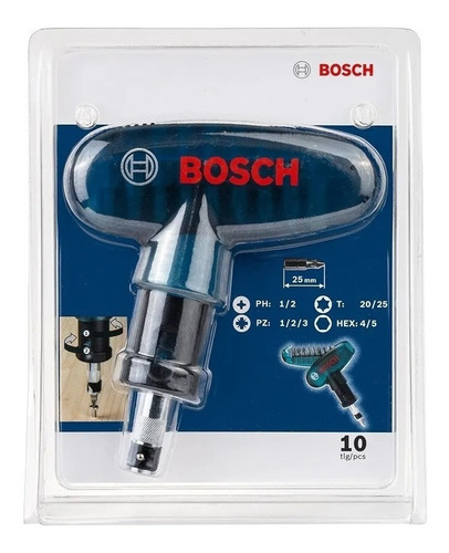 Set De Bolsillo Bosch 10 Accesorios Para Atornillar Cuotas