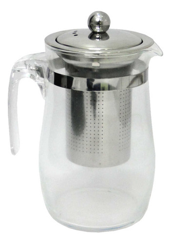 Chaleira De Vidro Com Infusor Inox 750ml Bule Alça Acrílico