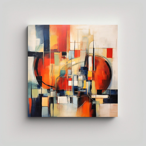 40x40cm Cuadro Abstracto Colores Vibrantes Estilo Michael Ma