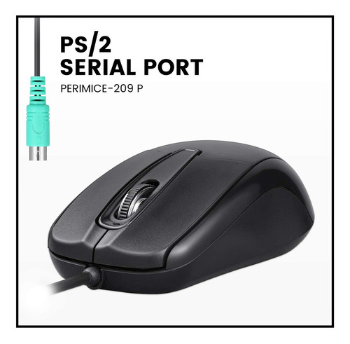 Mouse Ps2 Para Pc Con Cable, 1000 Dpi | Negro / Perixx