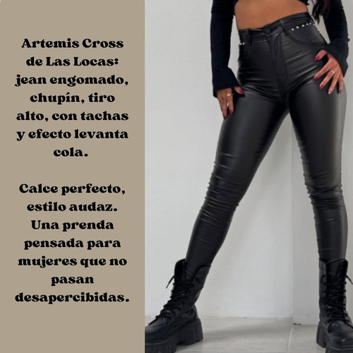 Pantalon Las Locas Engomado Tiro Alto Levanta Cola Original