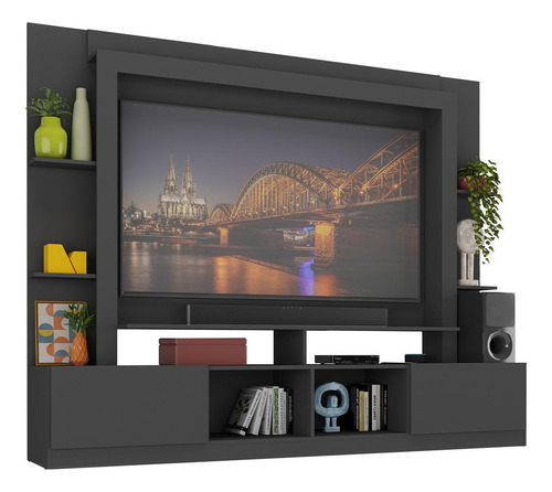 Rack Estante C/ Painel Tv 65 Oslo Multimóveis Preto