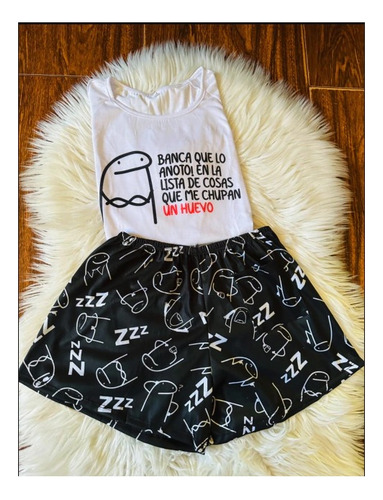 Pijamas Animados Corto Remera Y Short Cod Meme Huevo