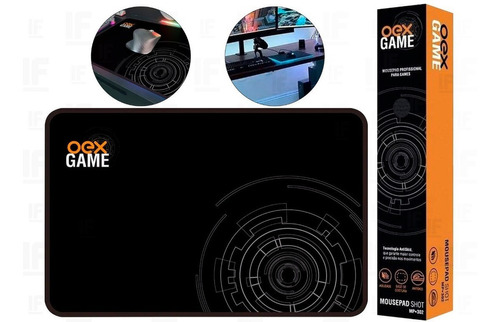 Mouse Pad Gamer Shot Oex Mp302 Speed Medio Cor Preto