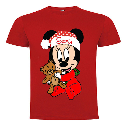 Polera Minnie Baby Navidad Personalizada Niños D2