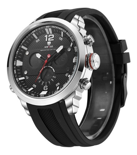 Relógio Masculino Weide Anadigi Wh-6303 - Preto E Prata