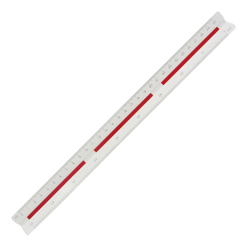 Escalímetro Trident 30cm Branco Escalas 1:100-1:500