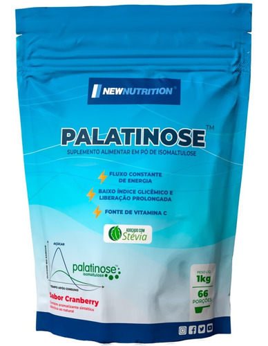 Suplemento em pó NewNutrition  Palatinose Palatinose All Natural carboidratos Palatinose All Natural sabor  cranberry em sachê de 1L