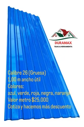 Teja Azul Teja Arquitectonica M2 Calibre 26 Gruesa Azul | Cuotas sin interés